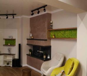 Interior accents from reindeer moss at a house in Plovdiv, BG